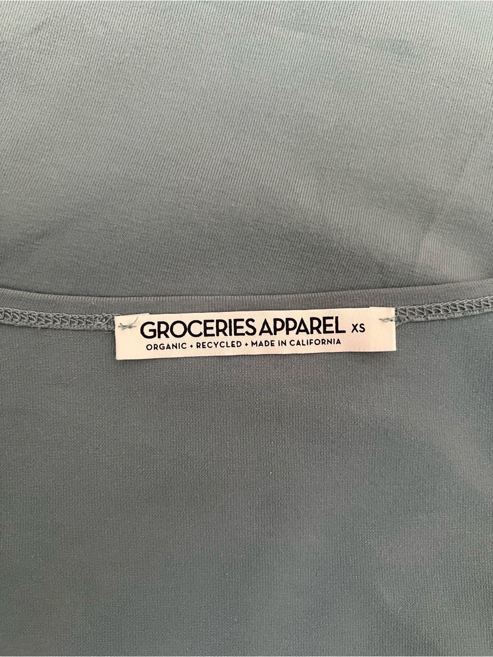 Groceries Apparel Organic Cotton Crop Top Slate Blue Sustainable Athleisure XS - Picture 4 of 9